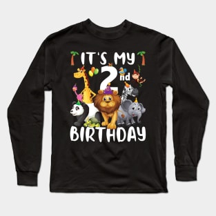 Its My 2nd Birthday Zoo Shirt Safari Jungle Animals Lover Long Sleeve T-Shirt